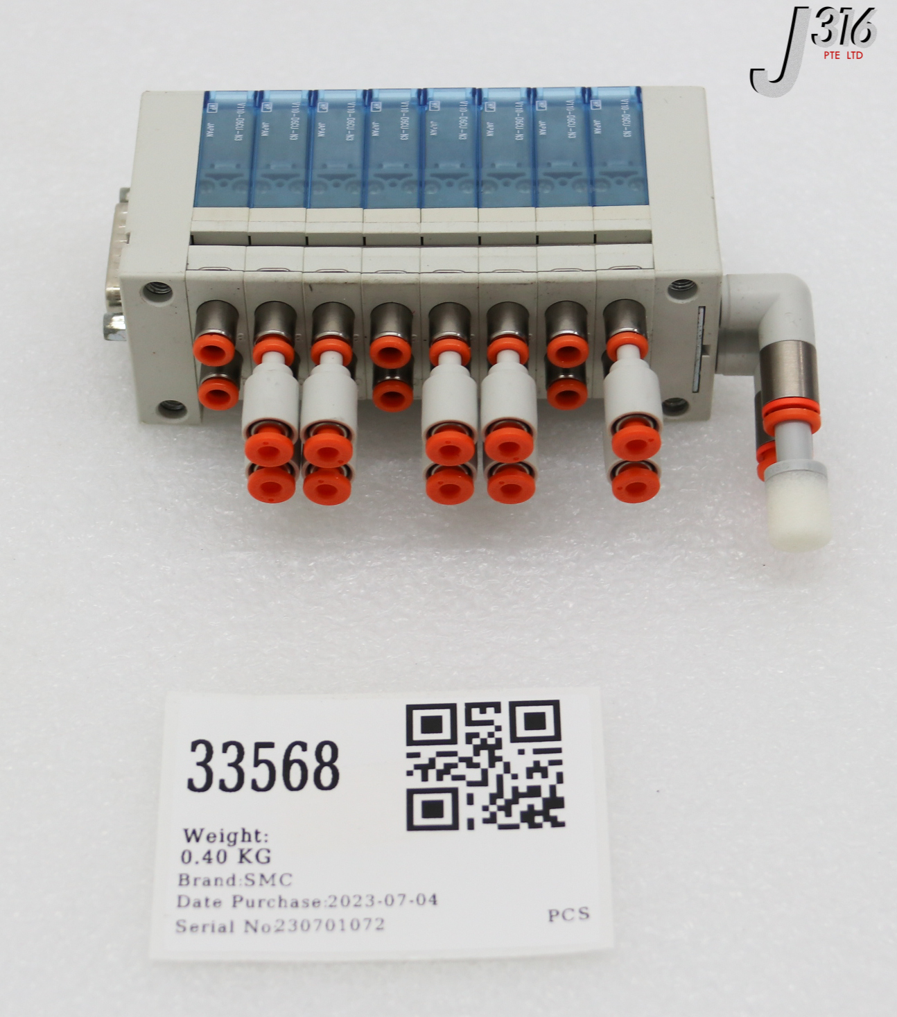 33568 SMC 8-PORT SOLENOID VALVE, LAM 772-264966-008 VV100-DUU01900